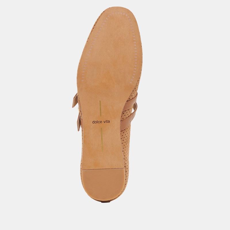 Dolce Vita BAYLEE WIDE BALLETS FLATS PECAN PERFORATED SUEDE