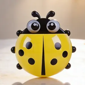 No Punching Seven-star Ladybug Toothbrush Holder Cartoon Suction Wall Storage Cute Suction Cup Creative Toothbrush Holder Bathroom Accessory