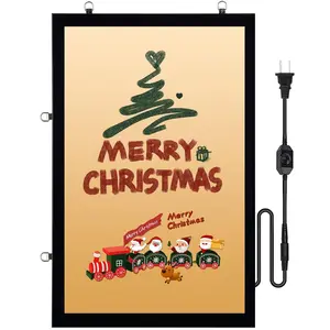 【Summervibes】VEVOR LED Poster Frame in Black,  , 27" x 40" Photo Frame, Sidewalk Sign for Advertising Display, Picture Aluminum Frame with Backlighting LED Light Box, Horizontal & Vertical Formats for Wall, Single