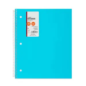 (4 pack)  College Ruled Poly 1-Subject Notebook with Inside Pockets, 9" x 11", 100 Heavyweight Sheets