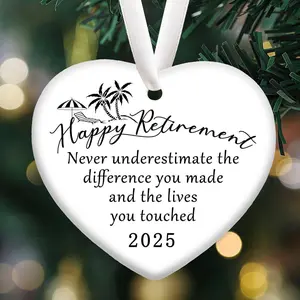 Retirement Gifts for Colleague, Never Underestimate The Difference You Made and The Lives You Touched, Retirement Christmas Ceramic Office Home Ornaments, Christmas Tree Hanging Decor, Happy Retirement Appreciation Gift for Retired Women Men Coworker