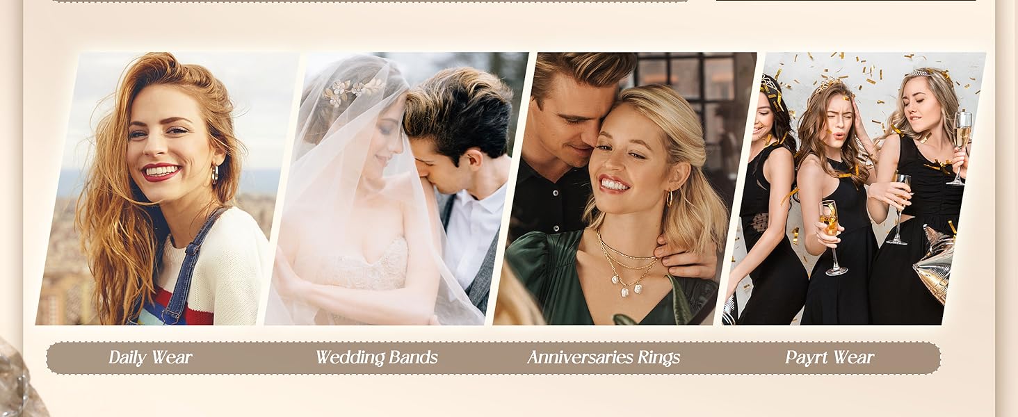 LOLIAS 16Pcs Stackable Stainless Steel Rings for Women Chunky Silver Rings Non Tarnish Ring Open Adjustable Thumb Finger Statement Ring Set Accessories Gifts for Women Girlfriend