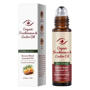 Upnature Beauty Castor Oil Roll on Eye Roller, 100% Organic Frankincense, Reduces Dark Circles, Fine Lines, Under Eyes, Skin Care