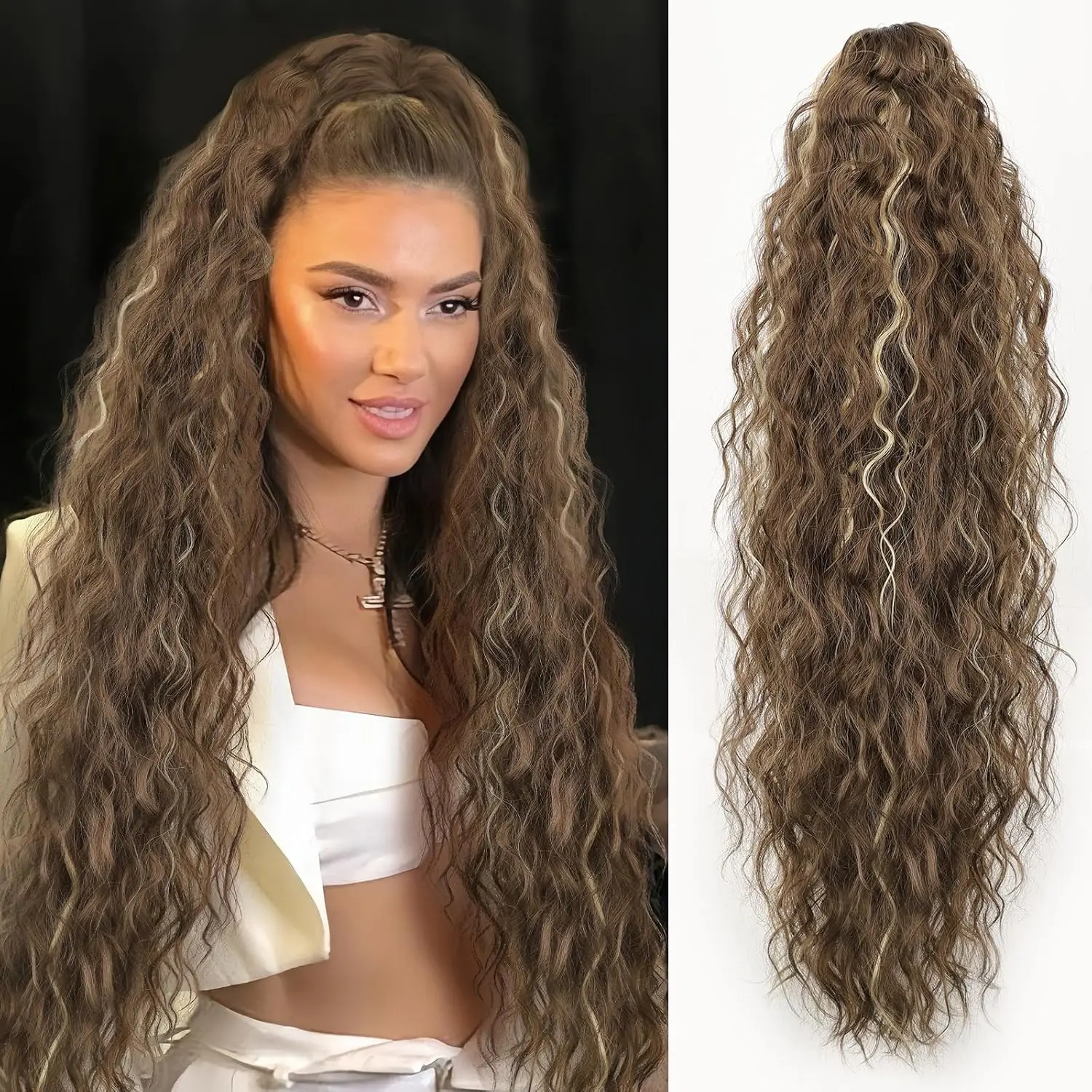 chocolate brown with golden highlights Claw clip