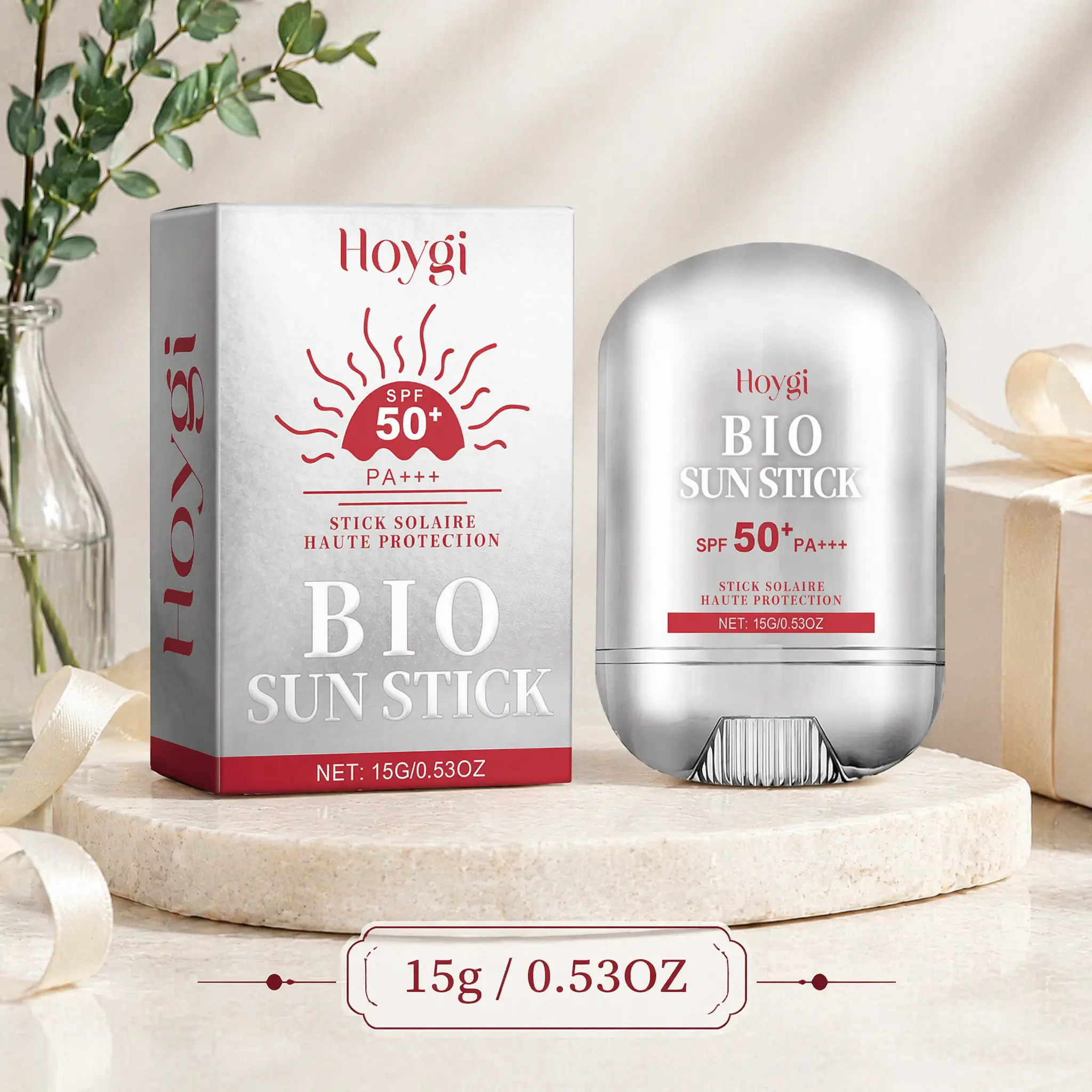 Sun Stick SPF 50+ PA+++ - Hydrating Glow Sunscreen Stick for Face & Body, Clear & Lightweight No White Cast, Waterproof Sweat-Resistant Daily Defense Over Makeup