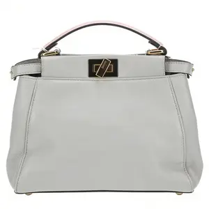 Pre-owned FENDI Peekaboo Small Grey Handbag 23 * 10 * 18cm th260401023