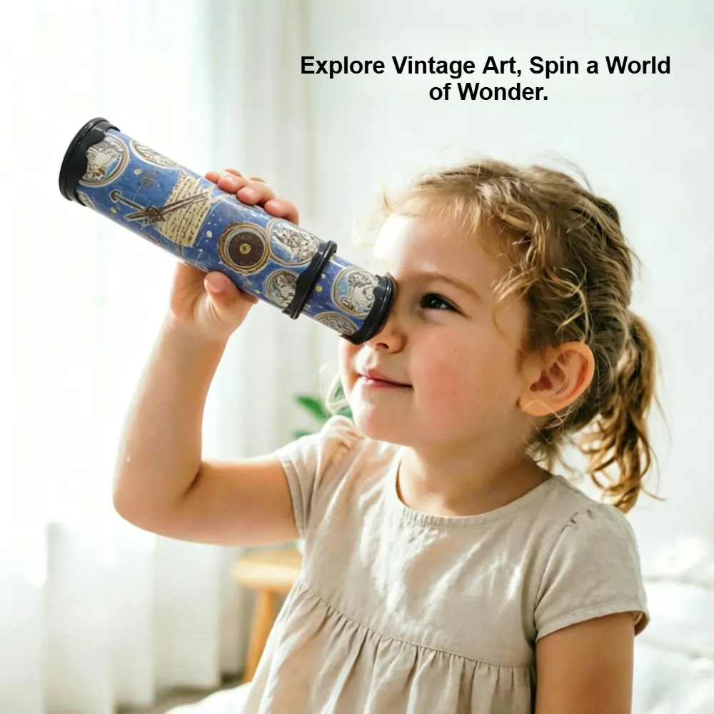 1pc Retro Kaleidoscope Children's Toy - Classic 3D Rotating Optical Prism Telescope, Classic Rotating Magical Kaleidoscope Toy Provides Magical and Colorful Art Gifts for Parties and Birthdays