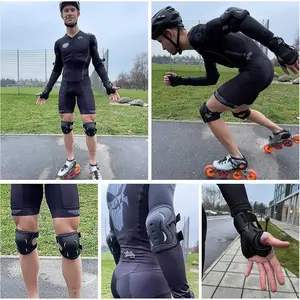 Kids/Youth/Adult Knee Pads Elbow Pads with Wrist Guards Protective Gear Set 6 Pack for Roller Skating Skateboard Cycling Skating Bike Scooter Riding Sports