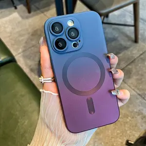 For iPhone 14 15 Pro Max Luxury For Magsafe Gradient Silicone Multicolour Shockproof Case for iPhone 14 15 13 12 11 Pro Max Plus Wireless Charging Cover