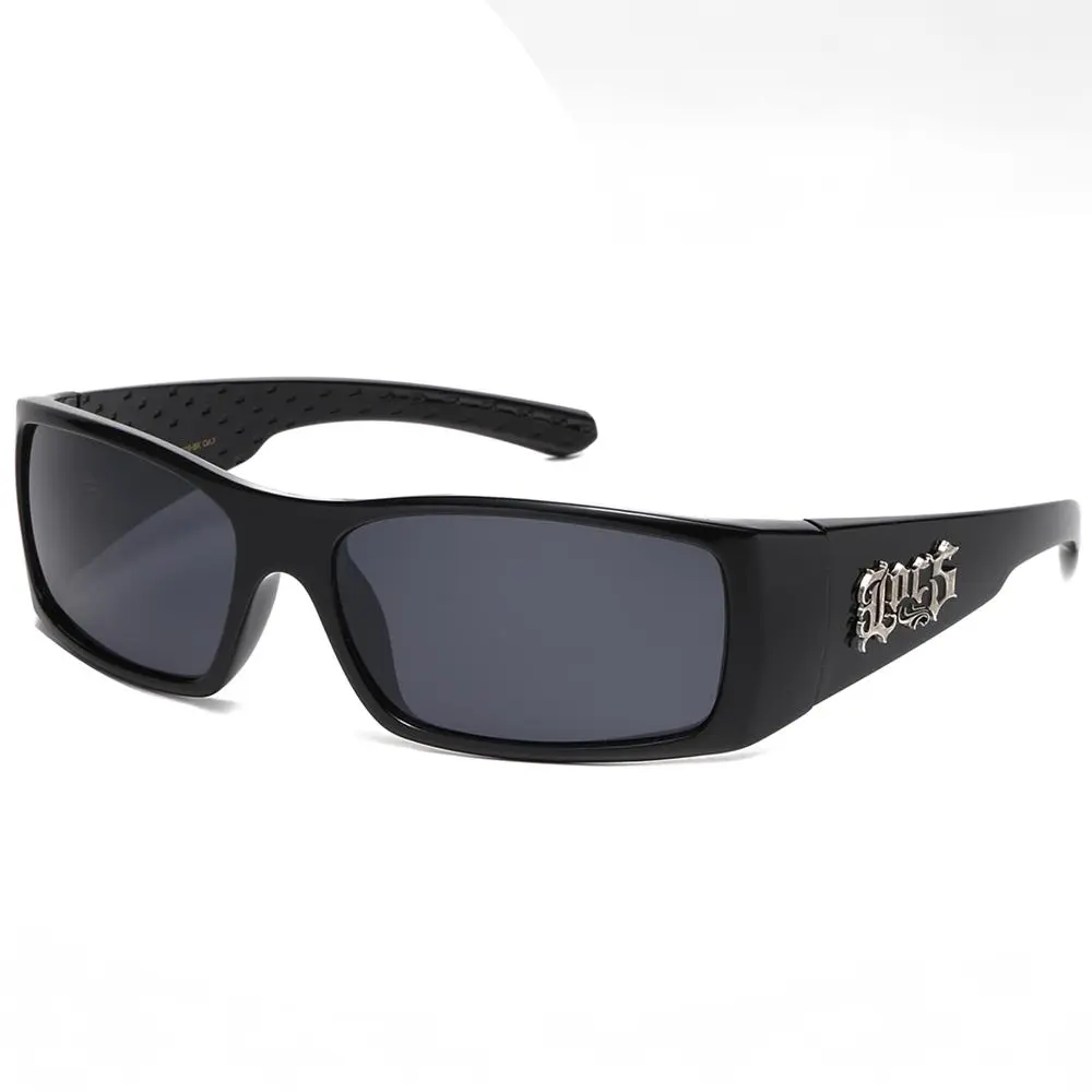 OG LOCS Slim Oval Fit Wrap Around Style Side Logo Trendy Super Dark Sunglasses with UV400 Lenses for Fashion