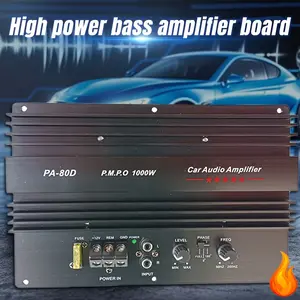 1000W 12V high-power car amplifier board - suitable for 8-12 inch dual coil subwoofers, pure aluminum heat dissipation, stereo sound, overload/short circuit protection, DIY bass upgrade, efficient heat dissipation