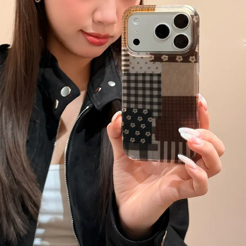 Perforated Vortex IND | Splicing Haig Pattern Flowers | Autumn/Winter | Large Hole Glacier Pattern | Best Friend Gift | Cellphone Cover Protector | Suitable for iPhone 11 12 13 14 15 16 17 Pro Max Casing