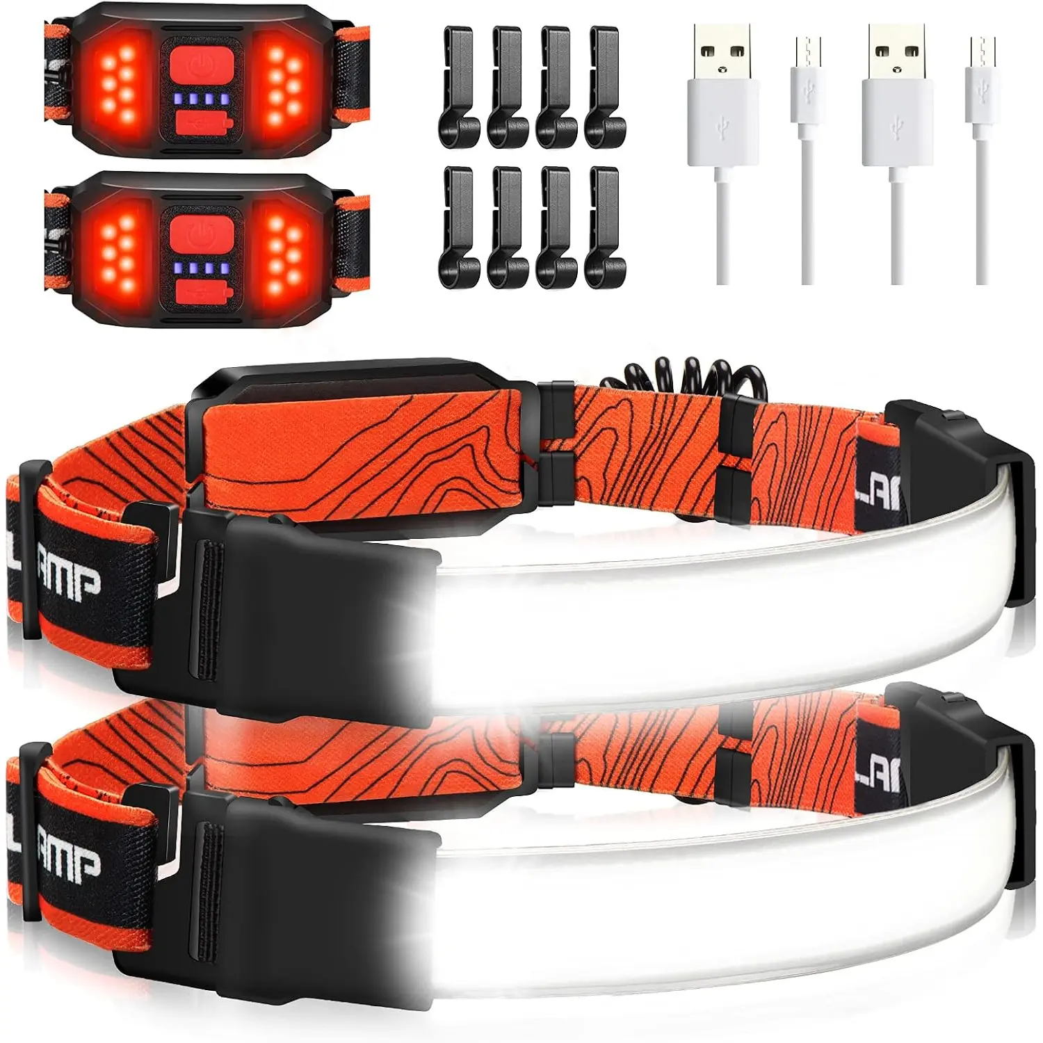 2-Pack Rechargeable Headlamp, 1000LM Hard Hat Work Light