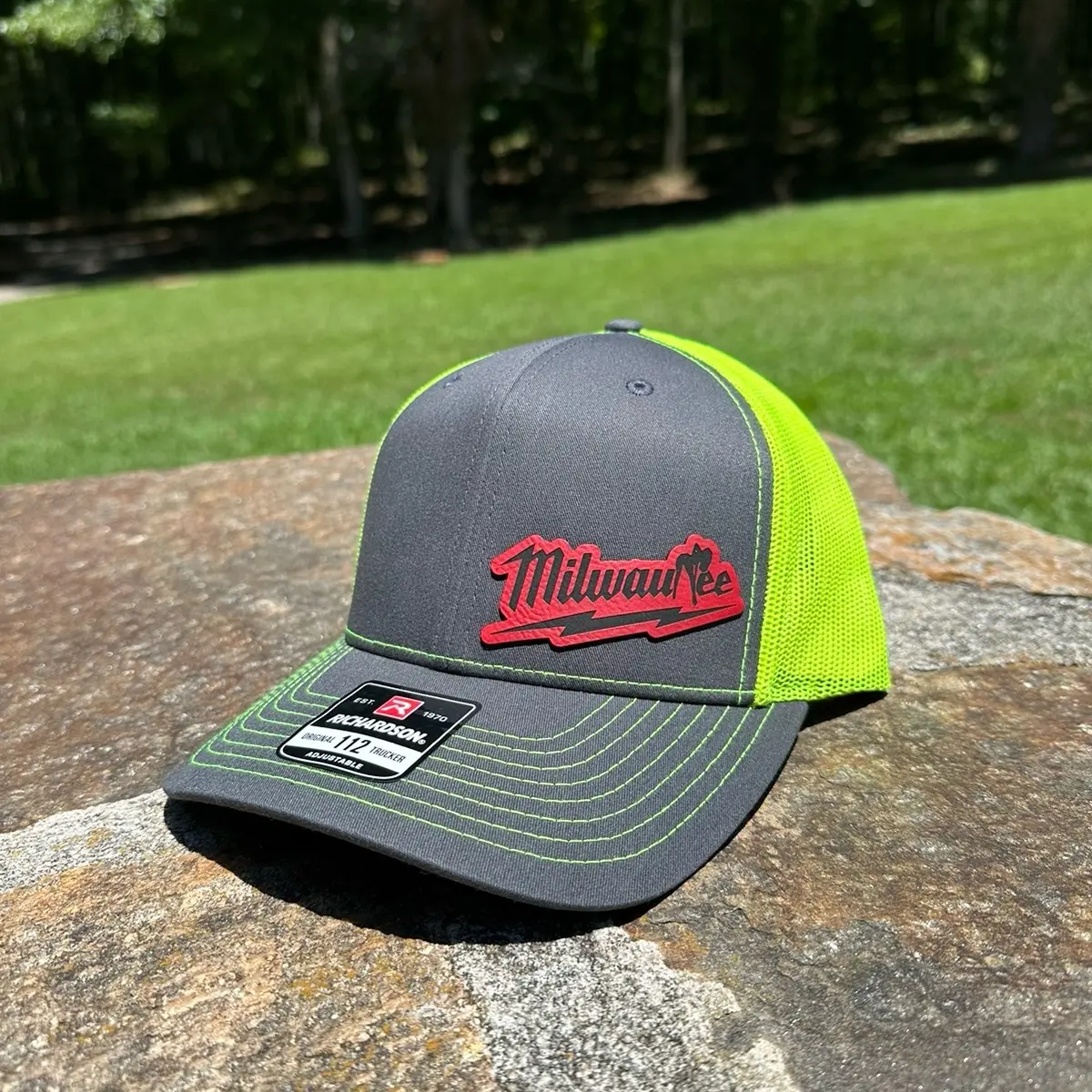 M!lwaukee red leatherette Richardson 112 SnapBack hat M!lwaukee red leatherette Richardson 112 SnapBack hat