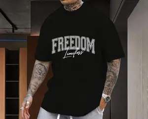 Freedom Print Men's Short Sleeve T-shirt For Spring Summer, As Gifts