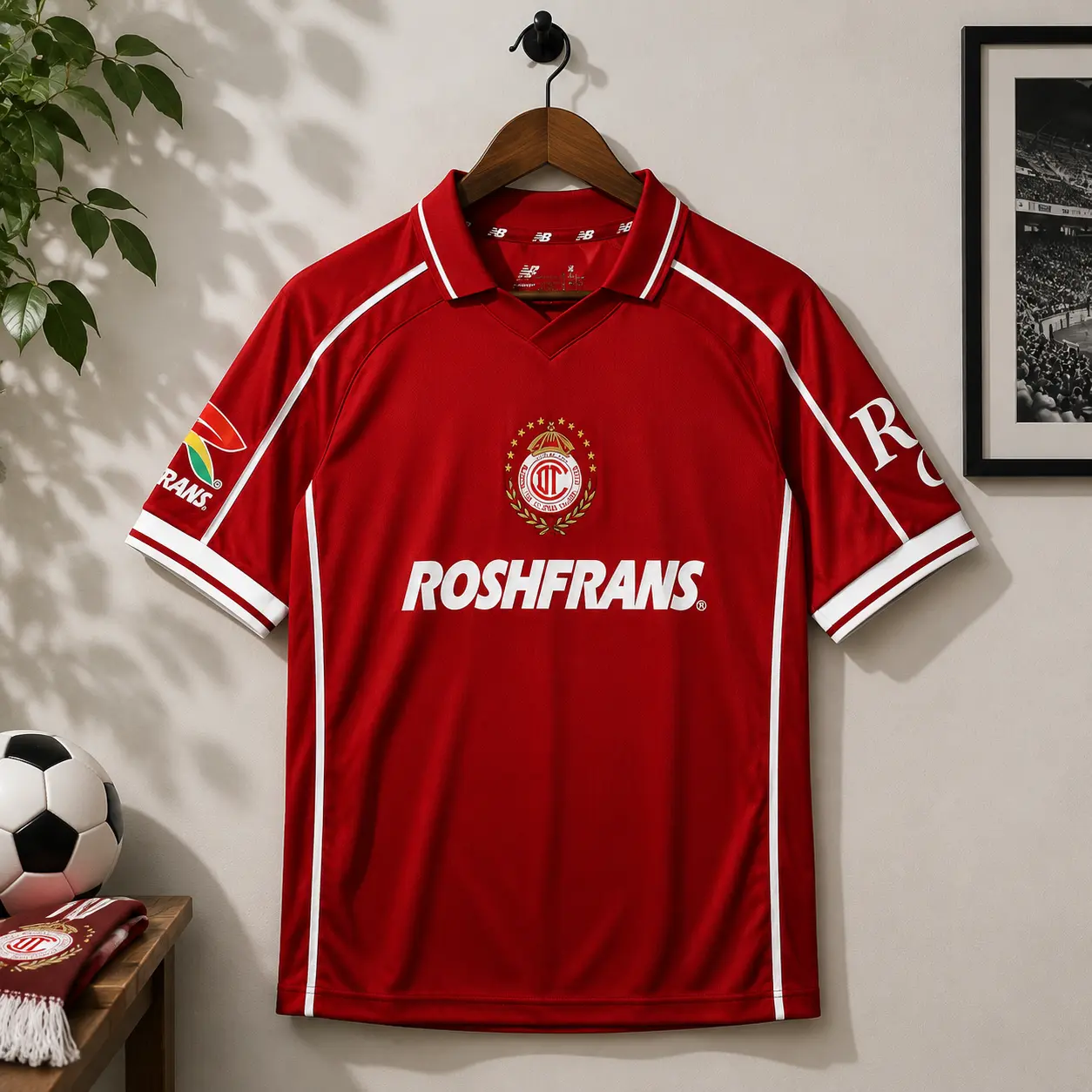 Men's Liga MX Red Toluca Home Soccer Jersey 26-27, Quick-Dry Short-Sleeve Professional Sports Top, Breathable Game Day Fan Gear