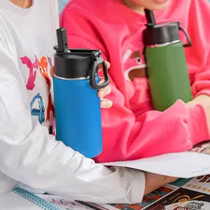 Stainless Steel Travel Mug Keeps Heat and Cold, 16 oz Double Wall Vacuum Sports with Straw, Suitable for Kids Water Dispenser Metal Cup