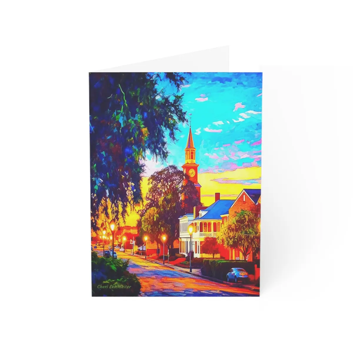 New Bern at Night - Blank Greeting Cards (1, 10, 30, and 50pcs)