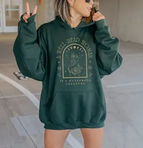 A Well Read Woman Bookish Hoodie Book Hoodie Book Lover Hoodie Book Lover Gift Dark Academia Hoodie Reader Library Hoodie Bookish Sweatshirt