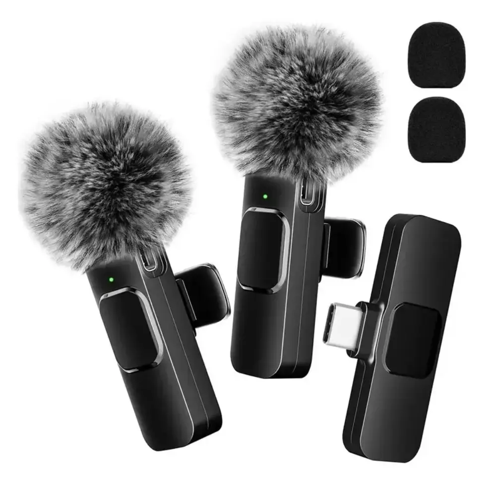 Wireless Lavalier Microphone for iPhone & Android, Plug & Play Lapel Mic, Rechargeable Wireless Microphone for Vlogging, Video Recording, Interviews, TikTok & Live Streaming