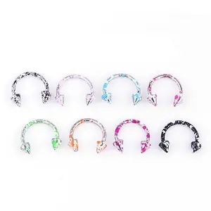 Body Jewelry Wholesale: Stainless Steel C-Shaped Horseshoe Nose Ring, Nose Septum Paint-Coated Piercing Ring, Nipple Ring, Nose Pin, Ear Bone Pin