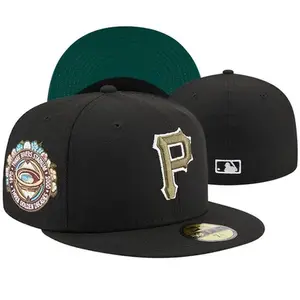 Flat Bill Baseball Cap, Fitted Streetwear Hat with Raised Embroidered Detail and Style Appeal