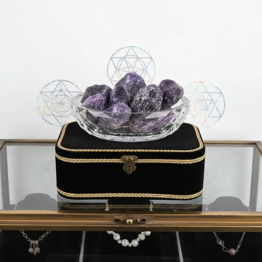 6PCS Amethysts Crystals with Jar - Natural Rough Stones (300g)