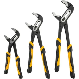 3- Water Pump Pliers Set, 8" 10" 12"  Joint Pliers, Quick Adjustable Tongue and  Pliers with Multi-Position, V-Jaw Design, Chrome Vanadium Steel for Plumbing, Automotive &  Repair