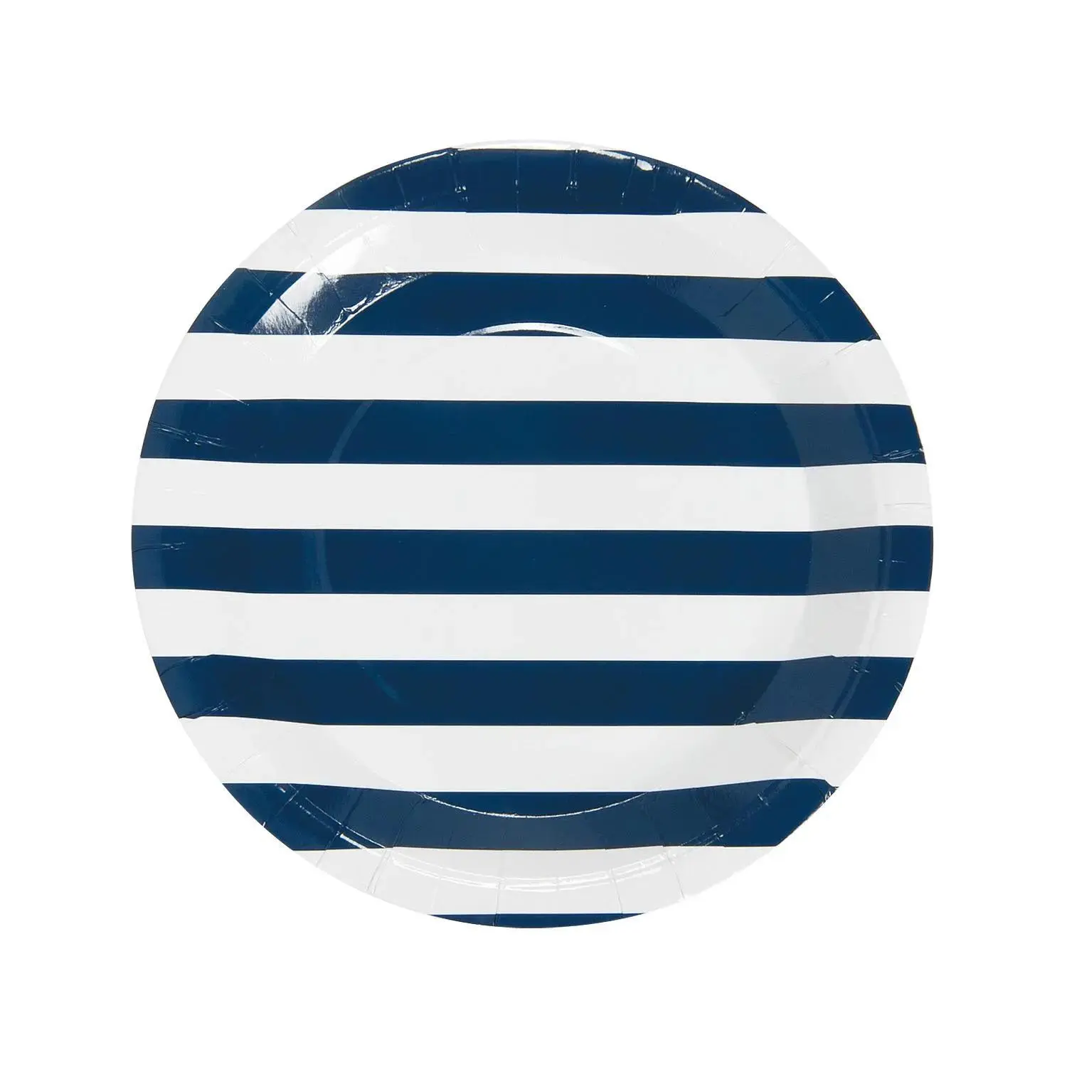 Navy & White Striped Paper Dinner Plates - 25 Ct.