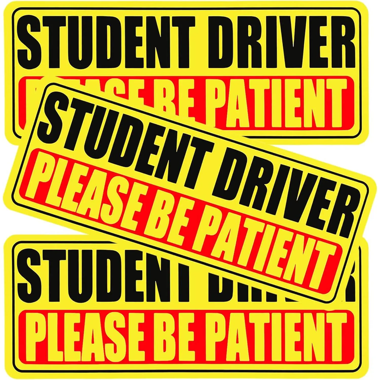 Student Driver  for , 3 Pack Please Be   Student Driver Sticker Safety  Reflective Signs,   Reflective Rookie Drivers Bumper Sticker