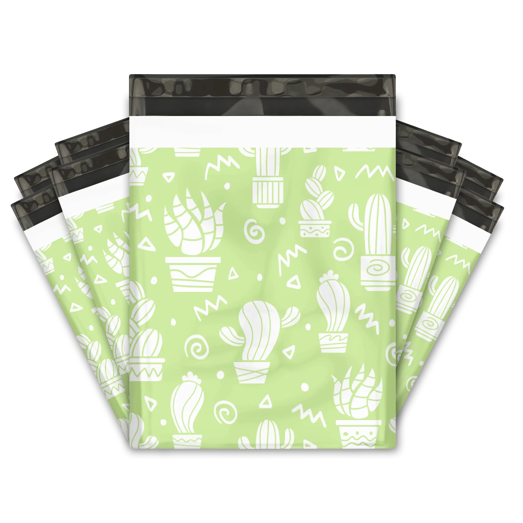 12x15 Green Cactus Poly Mailers – Shipping Bags for Small Business