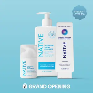 NATIVE Skincare Bundle – Hydrating Cleanser, Hydrating Moisturizer + SPF 30 Sunscreen Lotion