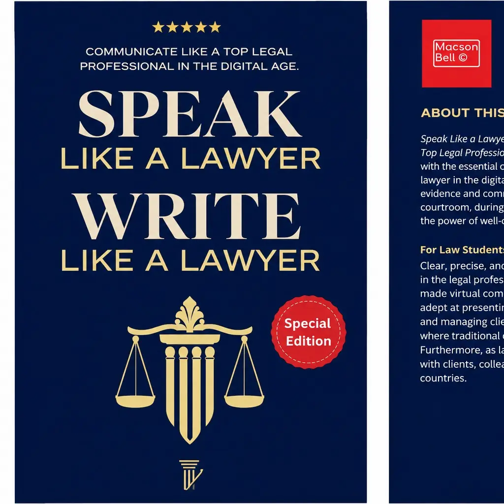 Speak Like a Lawyer Book - Legal Communication Guide with Digital Skills for Law Students & Attorneys | Professional Talking & Writing Techniques Guidance