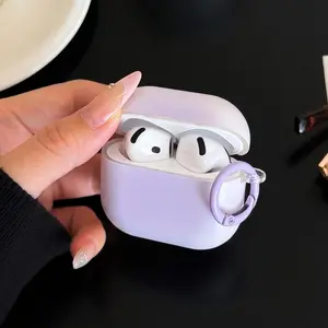 Shockproof Case For AirPods 4 Pro 3 & 2 & 1, Silicone Case with Keychain Cute Gradient Color Soft Case Protective Cover