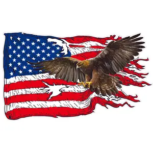 American Flag Golden Eagle Decal