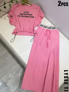 Women's Casual Skirt Set, Outfit, Spring New Fashion Short Top & Skirt Two-Piece, Versatile Leisure Wear for Women