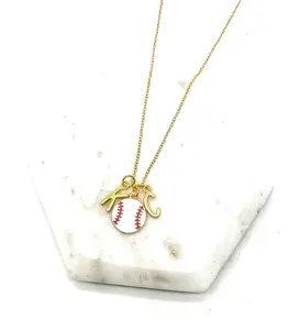 KC Royals Enamel Baseball Necklace