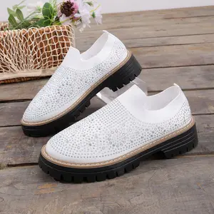 Women's Round-Toed Thick-Soled Casual Loafers Non-slip, Wear-Resistant, Breathable, Comfortable, Suitable for All Seasons