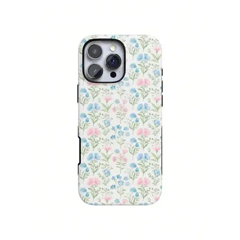 Pastel Garden Sunday Aesthetic Soft TPU Shockproof iPhone Case with Screen Protector & Fidget Accessory, Fade-Resistant, Precise Cutouts, Wireless Friendly - Fits iPhone 17 ProMax,17 Air,16,15,14,13,12,11 Pro Max,X,XR,XS Max,8 Plus,7 Plus