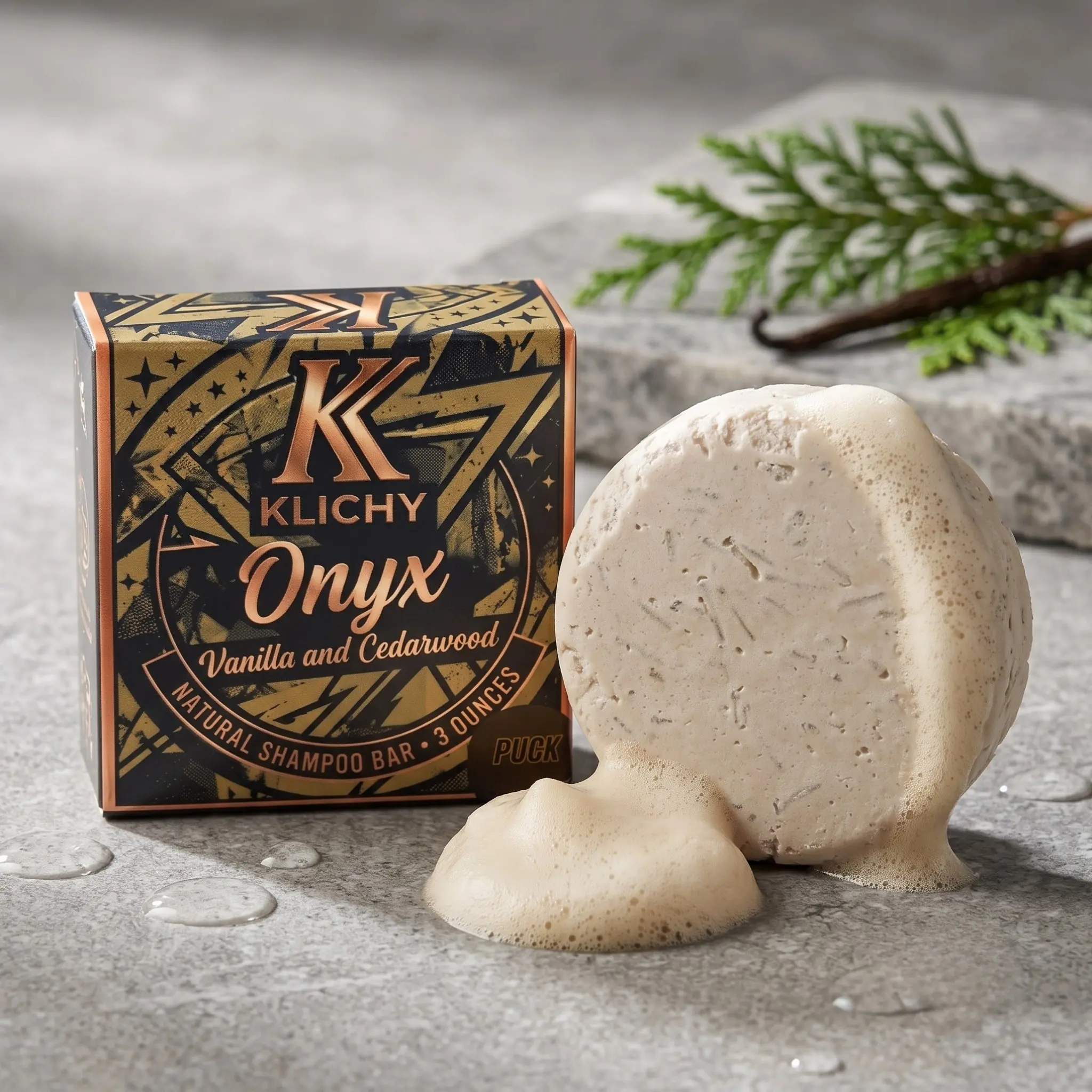 Onyx Cedarwood, Musk & Vanilla Shampoo Bar | 3 oz Natural Puck