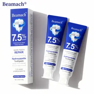 Beamach Fluoride-Free Hydroxyapatite Toothpaste 7.5% White Tooth Repair Enamel & Gum Care Fresh Breath Gentle Mint Flavor 4.23 oz Oral Daily Care