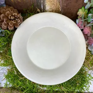 Hand-Poured Cement Plate – Minimalist Display Tray for Candles, Crystals & Flowers