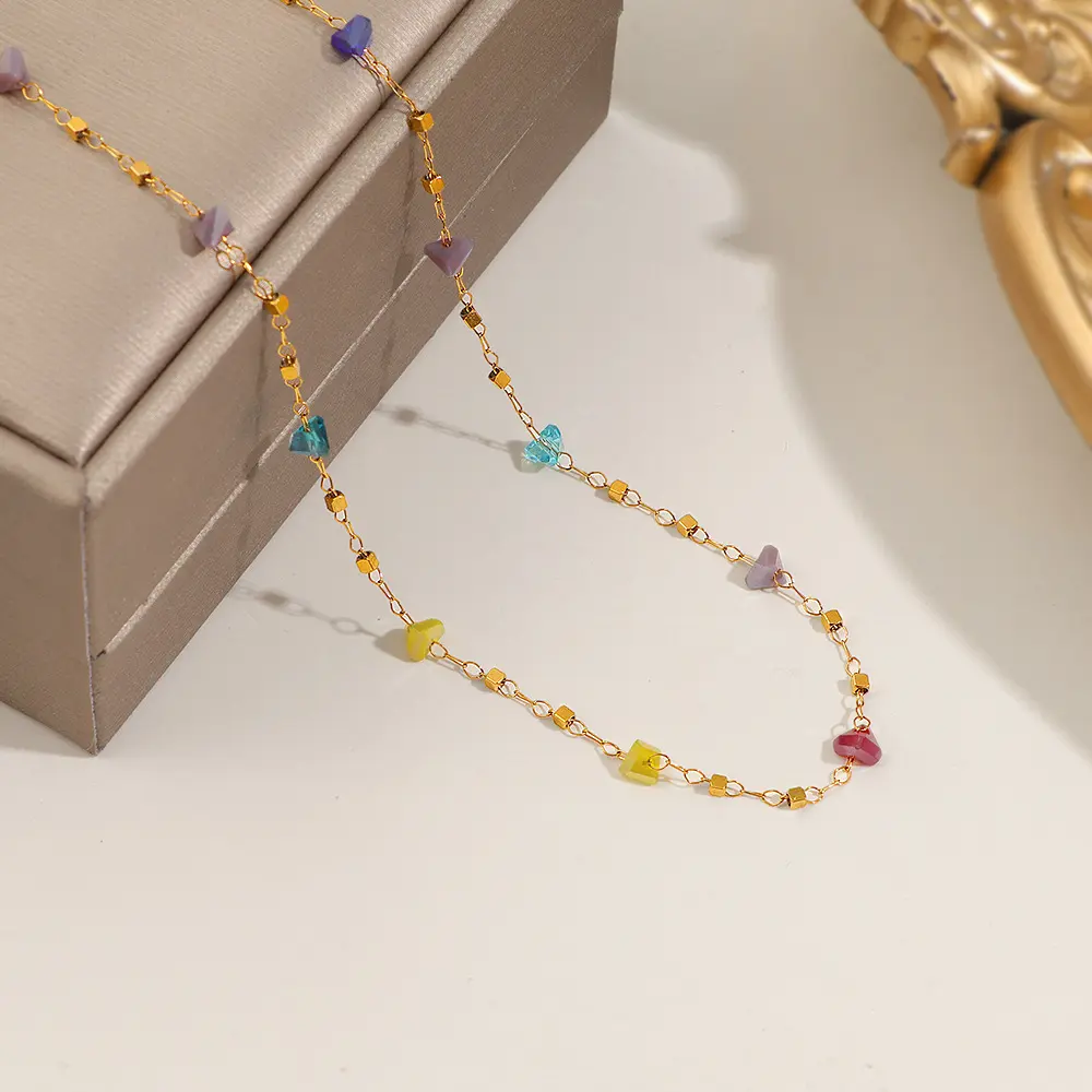 Elegant Colorful Baby's Breath Necklace – Premium French-Inspired Long-Chain Jewelry, Adjustable & Trendy