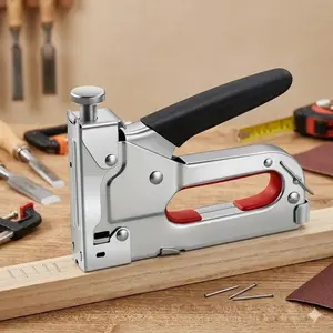 3-in-1 Cordless Pneumatic Nail Gun - Heavy-Duty Staple Gun with Handle for Wood, Upholstery & Drywall. Quick Change Magazine for Tacks, Staples & Brad Nails. Ideal for Furniture, Leather & Wall Reinforcement.