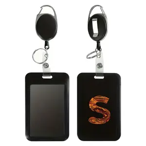 Retractable ID Card Holder, 1 Set Portable Badge Holder with Tangle-free Cord & Smooth Reel Mechanism, Badge Reels Retractable, Identification Badges & Supplies, Retractable Badge Holders