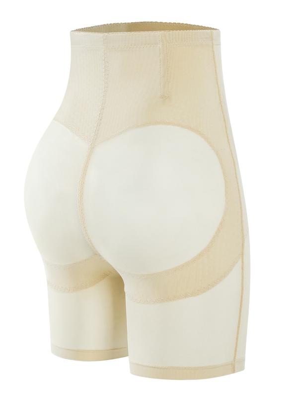 Women's Solid Sheer High Waist Shapewear Shorts, Basic High Stretch Tummy Control Shaper, Ladies Shapewear Bottoms for Daily Wear