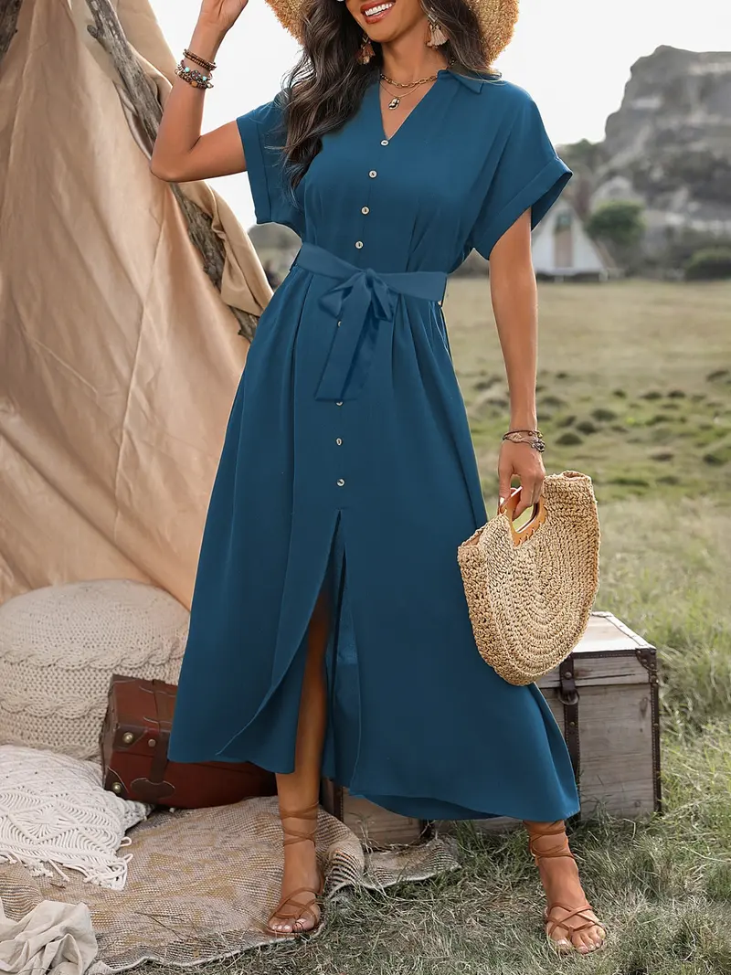 womens plus size navy blue dress - TikTok Shop
