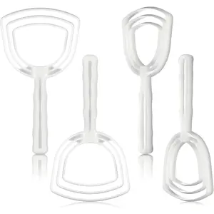 4 Pieces Bone Dust Scraper Fish Scale Remover Butcher Plastic White Fish Descaler Meat Scraper Cleaning Tools for Kitchen Restaurant Catering Table