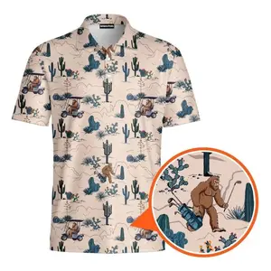 Sasquatch Desert Golf Polo – Funny Men’s Pattern Shirt, Great Summer Gift, Wardrobe Staple, For Any Season, Vintage Fashion