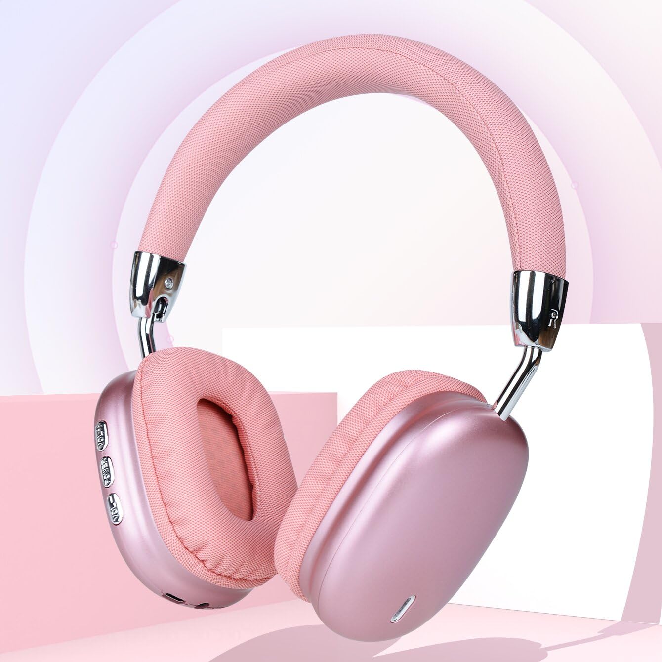2026 Gift New Wireless Headset, Hifi Clear Call, Comfortable FitWith Head, Foldable, Rotatable, Stretchable.Compatiblewith Mobile Phones, Computers, MP3 and Other DevicesWireless Headphones (Pink) AudioAdjustable  Low Latency